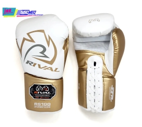 GĂNG BOXING RIVAL RS100 PROFESSIONAL SPARRING GLOVES WHITE/GOLD