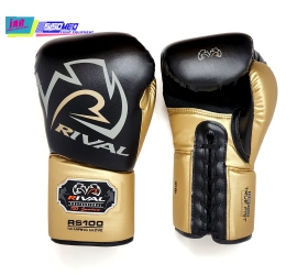 GĂNG BOXING RIVAL RS100 PROFESSIONAL SPARRING GLOVES BLACK/GOLD