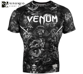 ÁO VENUM ART RASHGUARD - SHORT SLEEVES - BLACK/WHITE