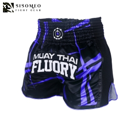 QUẦN FLUORY MUAY THAI SHORTS - MTSF60 BLACK/BLUE