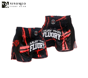 QUẦN FLUORY MUAY THAI SHORTS - MTSF60 BLACK/RED