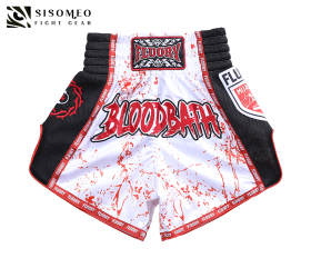FLUORY Muay Thai Shorts - MTSF-122 White