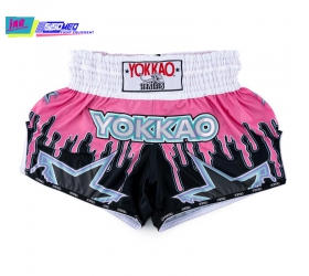 Quần Muaythai Yokkao Carbon Fit Shorts - Bleeding Black/Pink