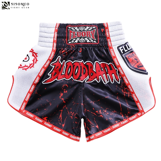 FLUORY Muay Thai Shorts - MTSF-122 Black