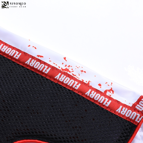 FLUORY Muay Thai Shorts - MTSF-122 White