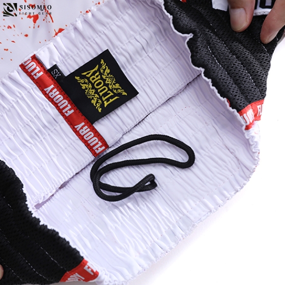 FLUORY Muay Thai Shorts - MTSF-122 White