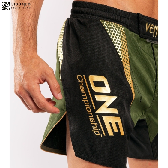 Venum X ONE FC Fightshorts - Venum Khaki - Black