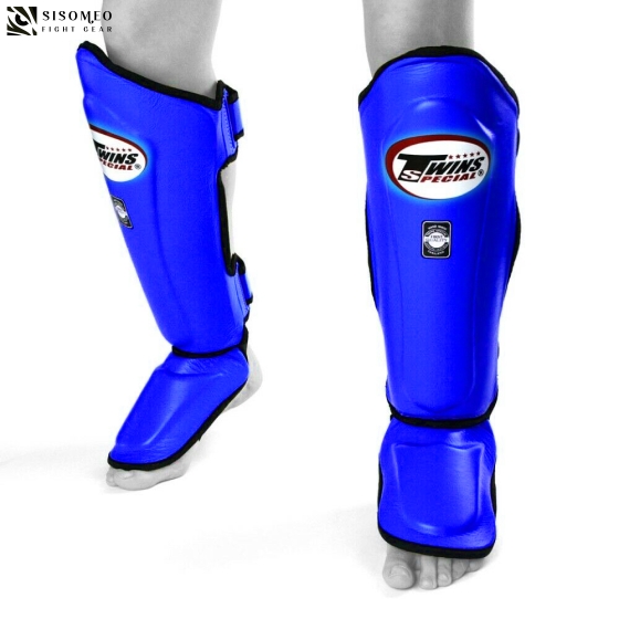 TWINS SHIN GUARDS DOUBLE PADDED BLACK SGL 10 