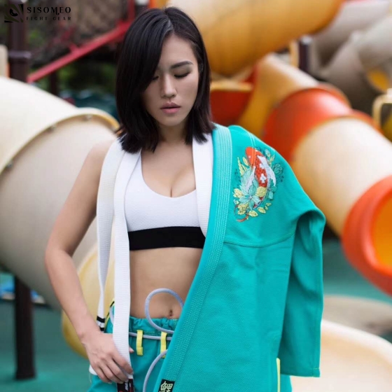 FLUORY BJJ Gi (Cá Koi) - BJJF20 - Xanh
