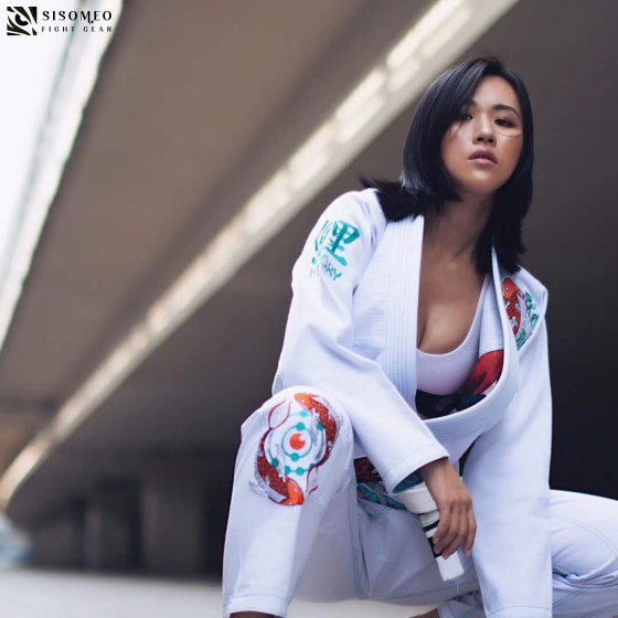 FLUORY BJJ Gi (Cá Koi) - BJJF20 - Trắng