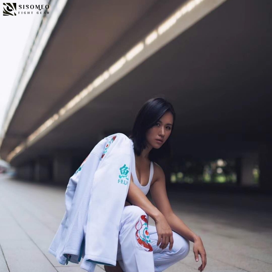 FLUORY BJJ Gi (Cá Koi) - BJJF20 - Trắng