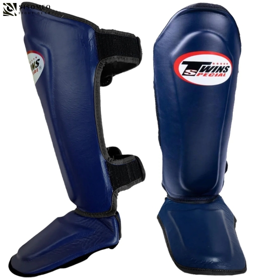 TWINS SHIN GUARDS DOUBLE PADDED BLACK SGL 10 