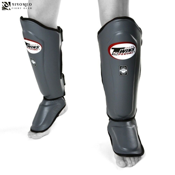 TWINS SHIN GUARDS DOUBLE PADDED BLACK SGL 10 