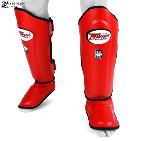 TWINS SHIN GUARDS DOUBLE PADDED BLACK SGL 10 
