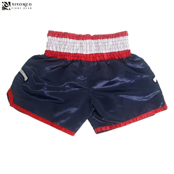 QUẦN MUAY THAI SISOMEO BS002 - XANH ĐỎ TRẮNG