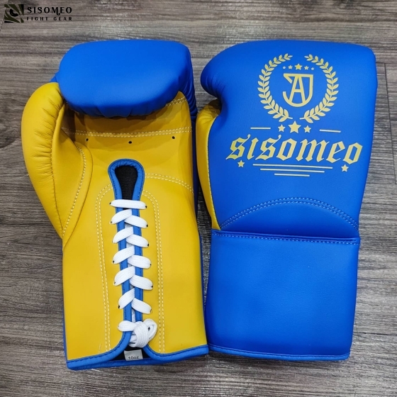 GĂNG SSM LACE UP BOXING GLOVES BLUE/YELLOW