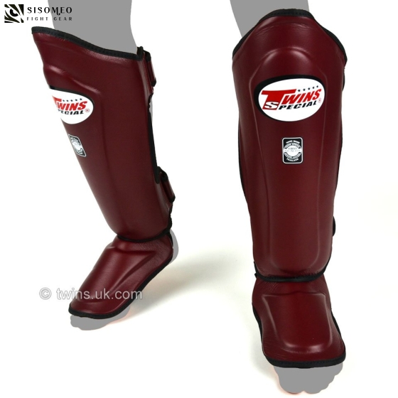 TWINS SHIN GUARDS DOUBLE PADDED BLACK SGL 10 