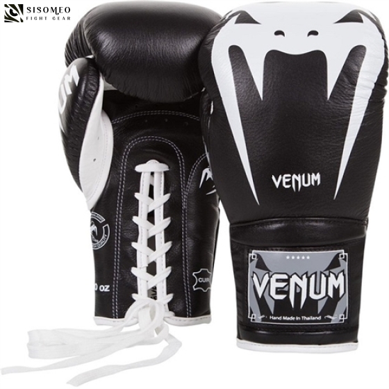 GĂNG VENUM GIANT 3.0 BOXING GLOVES LACE UP NAPPA LEATHER - BLACK